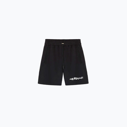NU Crooked Logo Shorts | Black