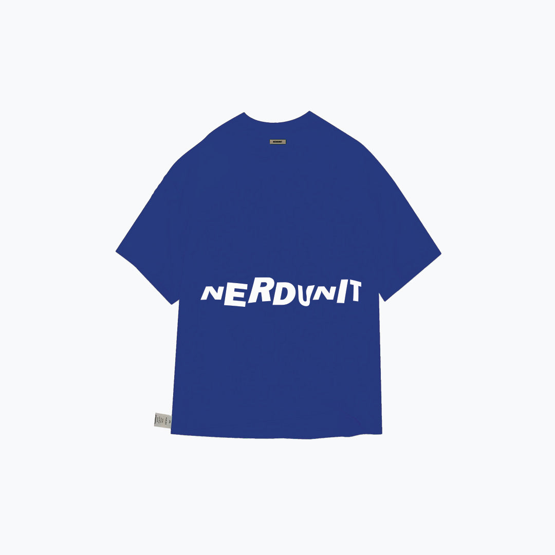 NU Crooked Logo Tshirt | Cobalt Blue
