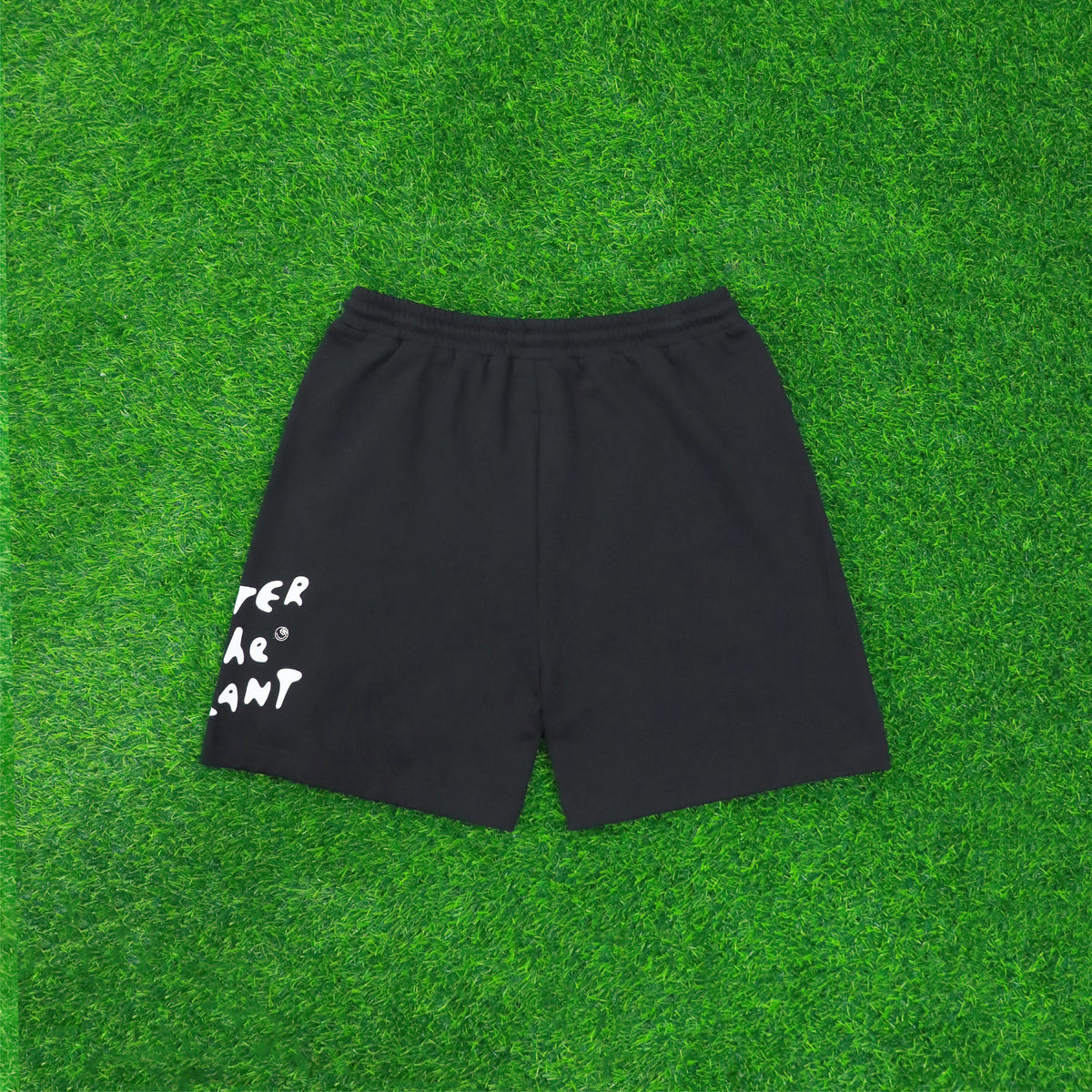 SUMMER SHORTS | BLACK, Elasticated and Drawstring, Waist 2 Side Pockets, Printed Branding, Woven Brand Patch, Collaboration with Smiley, Color: Black, Material: 100% Cotton